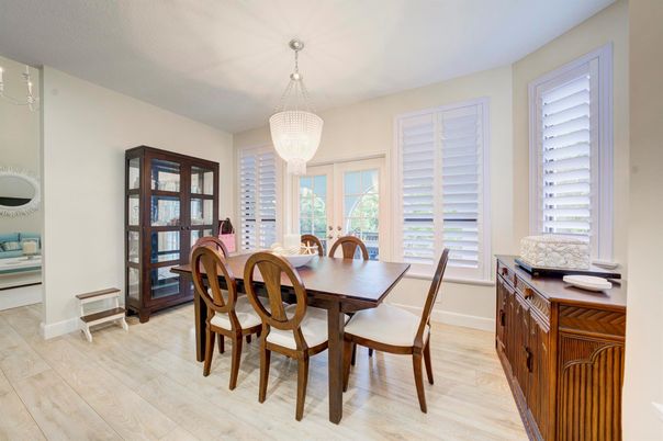 Chandelier, Dining room, Interior, Wood Texture Flooring