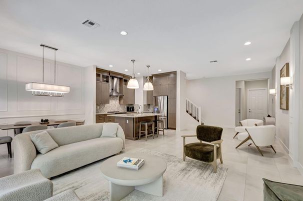 Dining room, Interior, Kitchen, Living room, Pendant Lights, Recessed Lighting, Stainless Steel Appliances