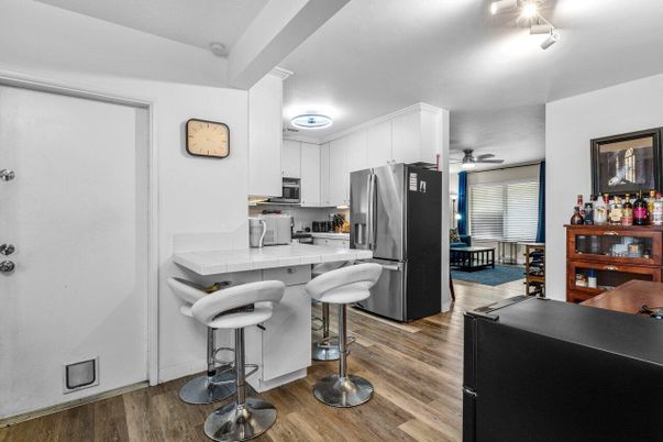 Interior, Kitchen, Stainless Steel Appliances, Wood Texture Flooring