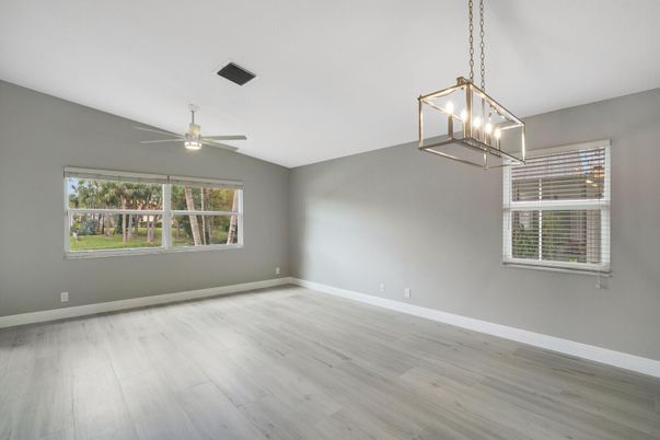 Empty room, Interior, Pendant Lights, Wood Texture Flooring