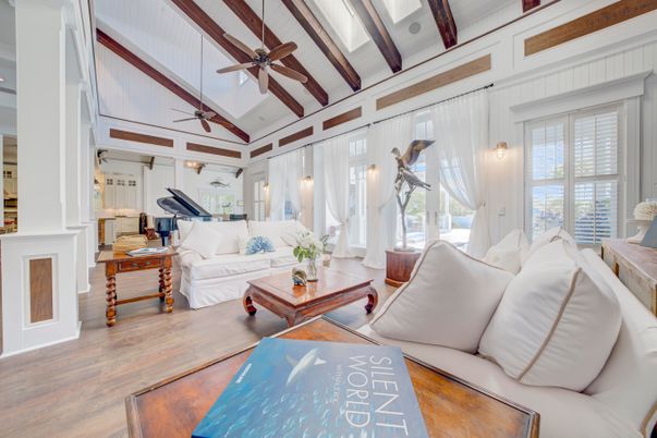Interior, Living room, Piano, Wooden Beams, Wood Texture Flooring