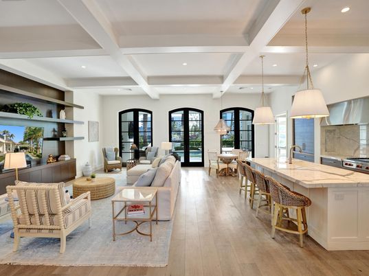 Dining room, Interior, Kitchen, Living room, Pendant Lights, Recessed Lighting, Wood Texture Flooring