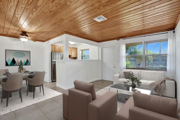 Dining room, Interior, Kitchen, Living room, Wooden Ceilings