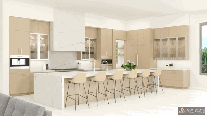 Interior, Kitchen, Marble Walls