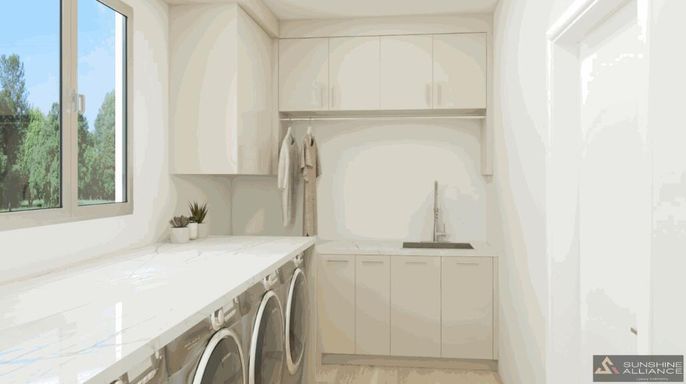 Interior, Washer, Wood Texture Flooring