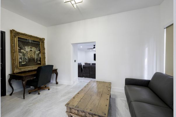 Home Office, Interior, Marble, Recessed Lighting