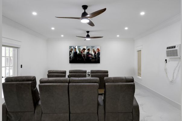 Home Theatre Room, Interior, Marble, Recessed Lighting, Theatre Room