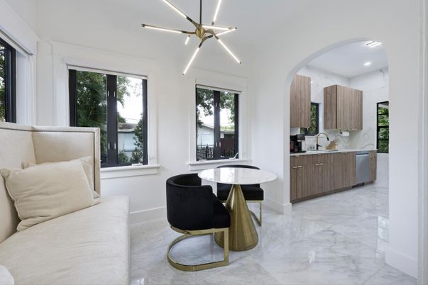 Interior, Kitchen, Marble, Pendant Lights, Recessed Lighting