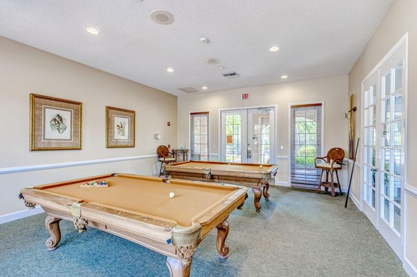 Billiard Table, Game Room, Interior, Recessed Lighting