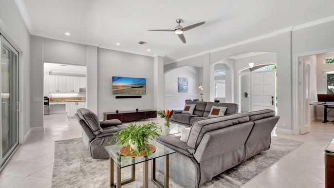 Interior, Living room, Recessed Lighting