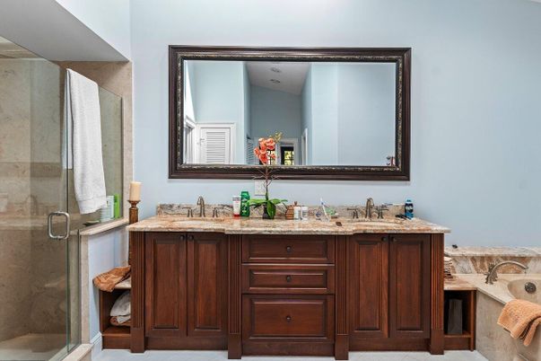 Bathroom, Dual Sink Vanities, Glass Shower, Interior