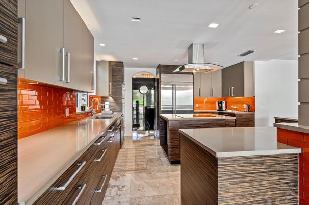 Interior, Kitchen, Pendant Lights, Recessed Lighting, Stainless Steel Appliances