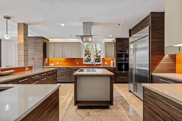 Interior, Kitchen, Pendant Lights, Recessed Lighting, Stainless Steel Appliances