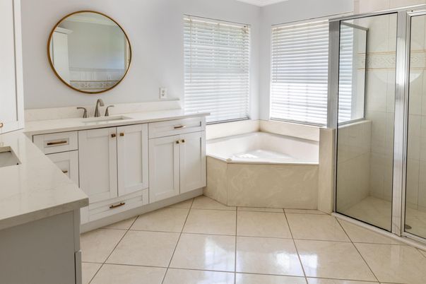 Bathroom, Dual Sink Vanities, Glass Shower, Interior