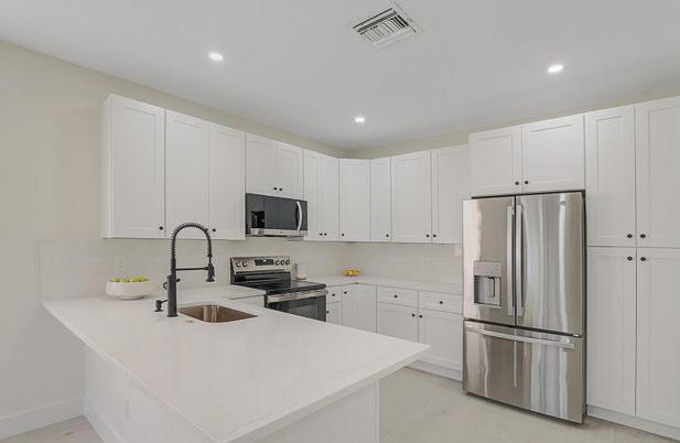 Interior, Kitchen, Recessed Lighting, Stainless Steel Appliances