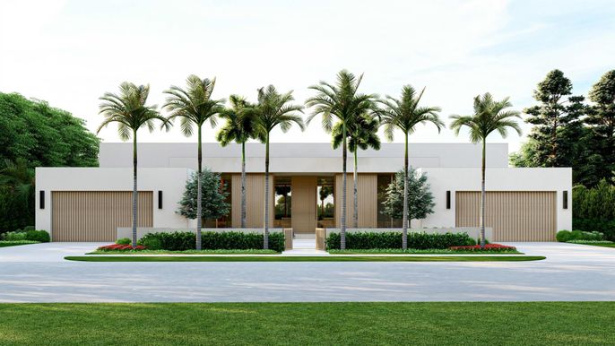 Attached, Backyard, Exterior, Facade, Modern