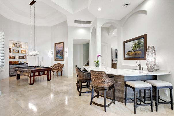 Billiard Table, Game Room, Interior, Pendant Lights, Recessed Lighting