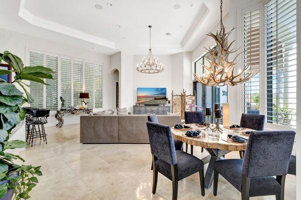 Chandelier, Dining room, Interior, Living room, Recessed Lighting