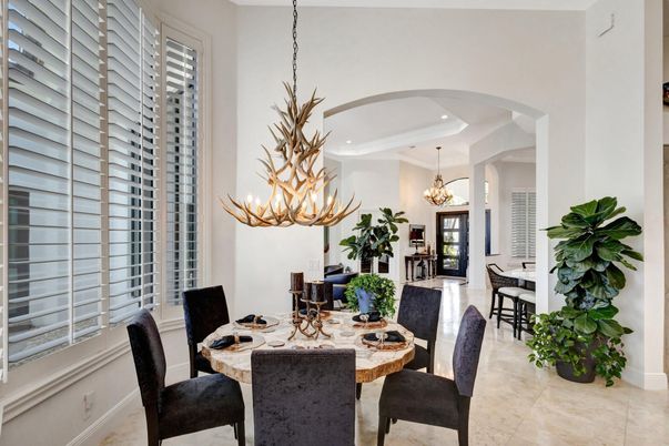 Chandelier, Dining room, Interior, Recessed Lighting