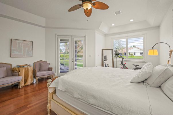 Bedroom, Fitness Equipment, Interior, Recessed Lighting, Wood Texture Flooring