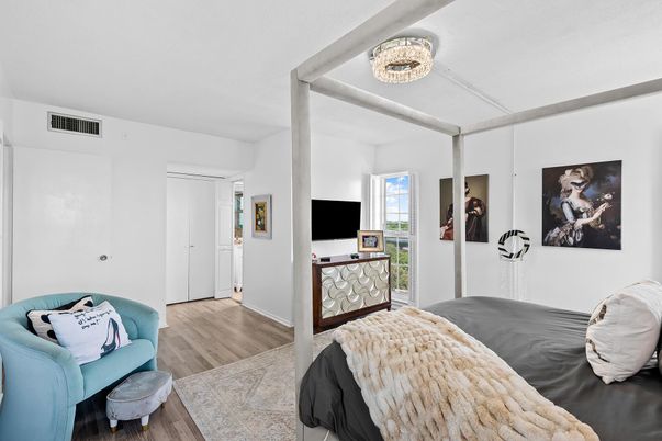 Bedroom, Chandelier, Interior, Wood Texture Flooring