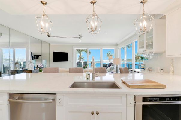 Interior, Kitchen, Pendant Lights, Recessed Lighting, Stainless Steel Appliances, Water