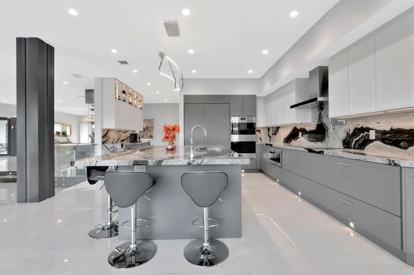 Interior, Kitchen, Pendant Lights, Recessed Lighting, Stainless Steel Appliances