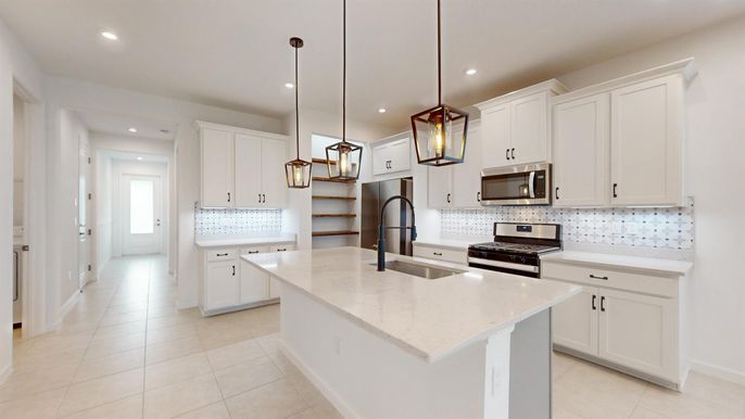 Interior, Kitchen, Pendant Lights, Recessed Lighting, Stainless Steel Appliances
