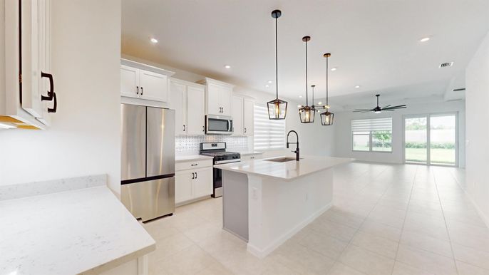 Interior, Kitchen, Pendant Lights, Recessed Lighting, Stainless Steel Appliances