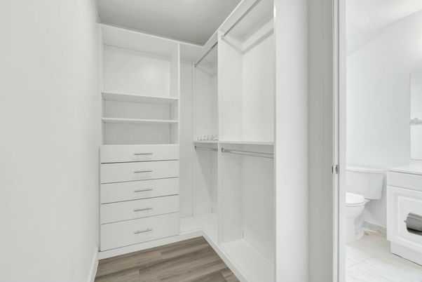Bathroom, Interior, Walk-in Closets, Wood Texture Flooring