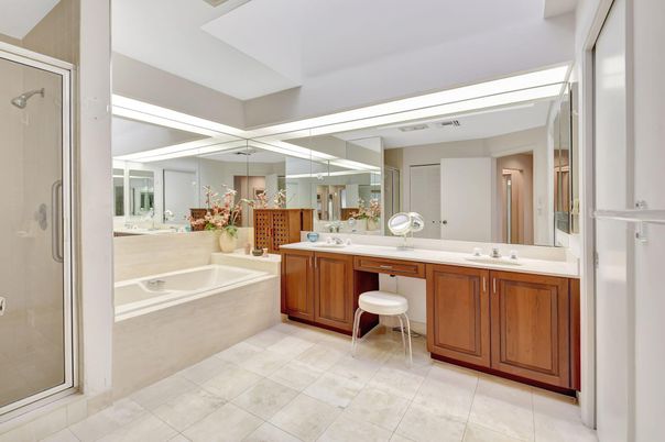 Bathroom, Dual Sink Vanities, Glass Shower, Interior