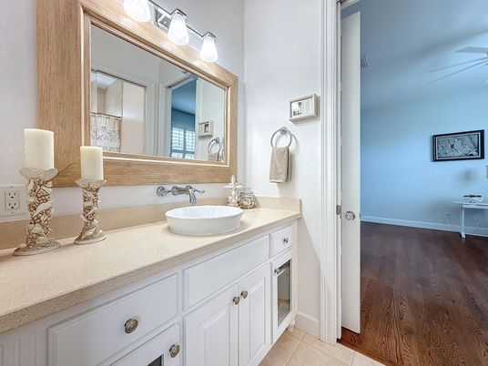 Bathroom, Dual Sink Vanities, Interior, Wood Texture Flooring