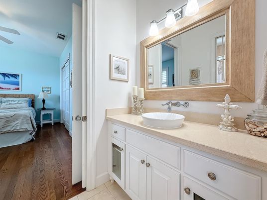 Bathroom, Dual Sink Vanities, Interior, Wood Texture Flooring