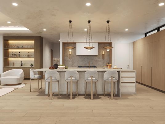Interior, Pendant Lights, Recessed Lighting, Wood Texture Flooring