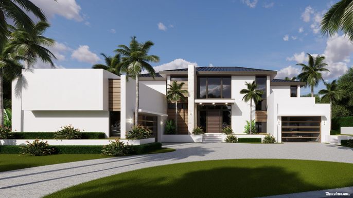 Attached, Exterior, Facade, Modern