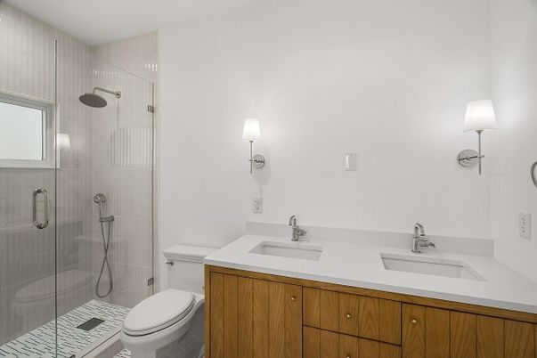 Bathroom, Dual Sink Vanities, Glass Shower, Interior