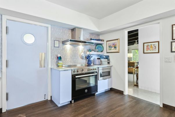 Interior, Kitchen, Stainless Steel Appliances, Wood Texture Flooring