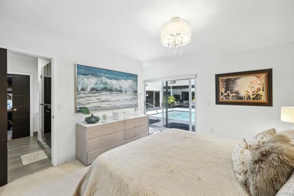 Bedroom, Chandelier, Interior, Wood Texture Flooring