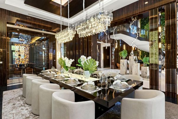 Chandelier, Dining room, Interior, Wine Storage