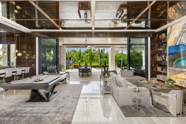 Billiard Table, Game Room, Interior, Living room, Pendant Lights