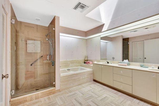 Bathroom, Glass Shower, Interior, Wooden Walls