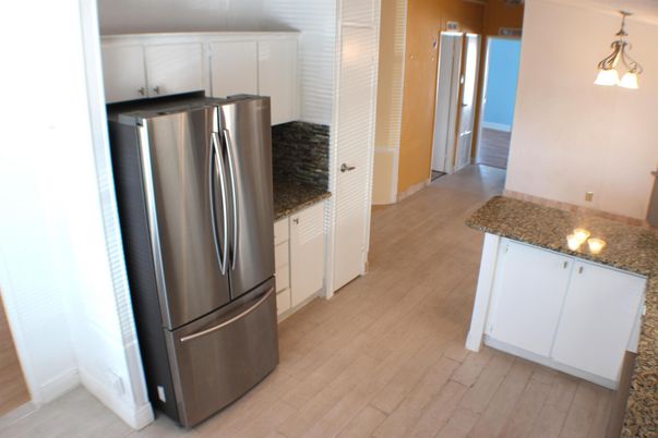 Interior, Kitchen, Pendant Lights, Stainless Steel Appliances, Wood Texture Flooring