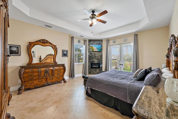 Bedroom, Fireplace, Interior