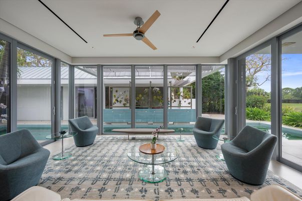 Interior, Living room, Recessed Lighting, Sun Room