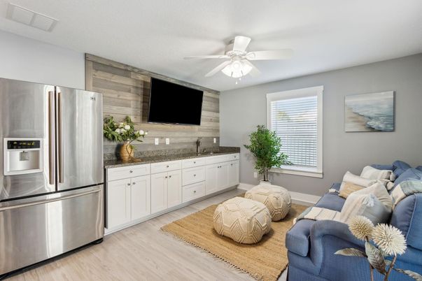 Interior, Kitchen, Living room, Stainless Steel Appliances, Wood Texture Flooring