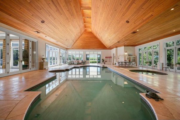 Interior, Pool, Recessed Lighting, Wooden Ceilings