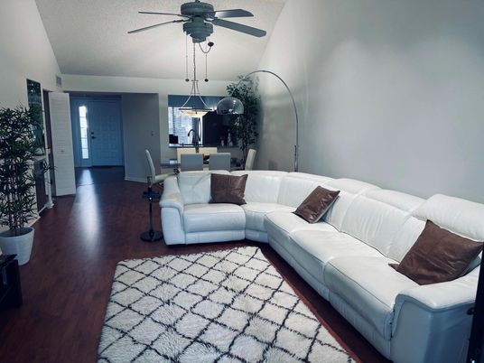Dining room, Interior, Living room, Pendant Lights, Wood Texture Flooring
