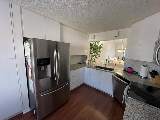 Interior, Kitchen, Stainless Steel Appliances, Wood Texture Flooring