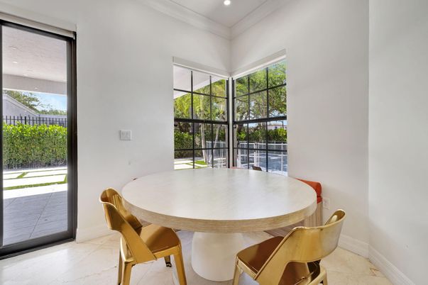 Dining room, Interior, Marble, Recessed Lighting