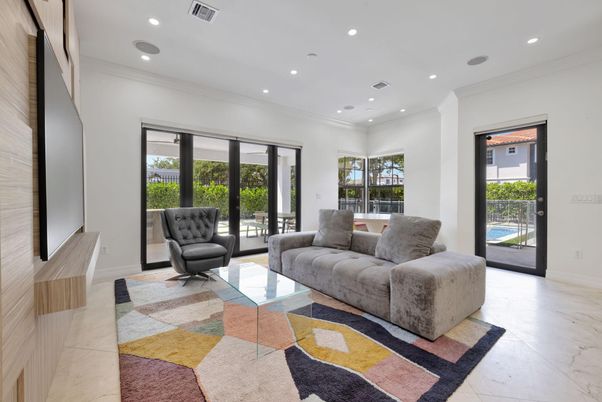 Interior, Living room, Marble, Recessed Lighting